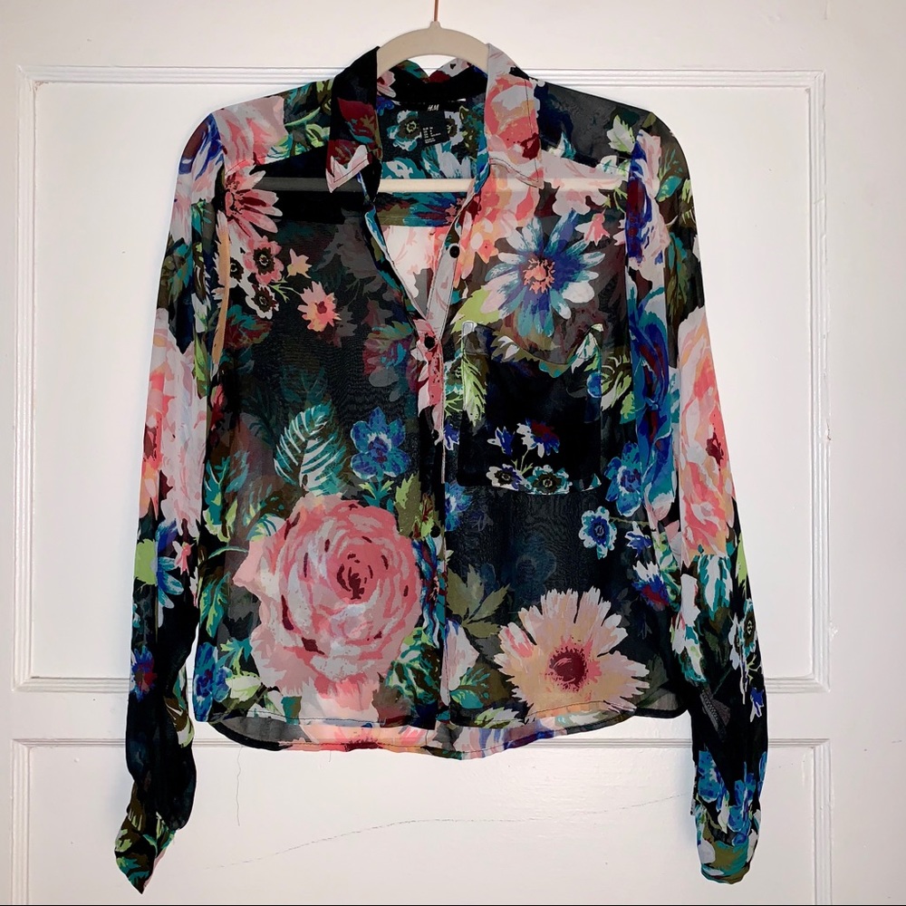 Flower Sheer Blouse